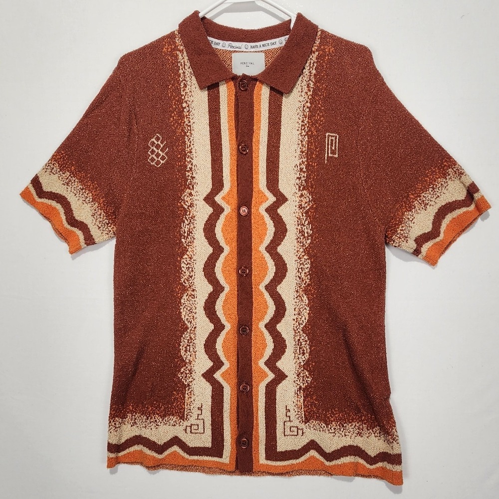 Percival Chinoisery Boucle Multicolor Men's Shirt Size M